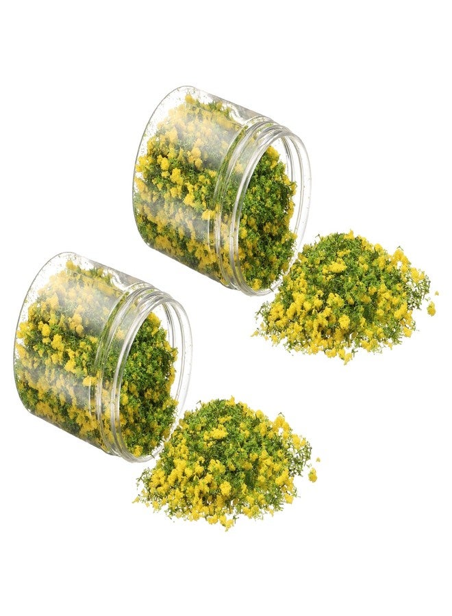 CoCud Model Flower Grass, 185ml Capacity, Fake Miniature Flower Grass Tree Plastic Sponge Yellow - (Applications: DIY Dollhouse Fairy Garden Model Railway Landscape), 2-Pieces - Image 1